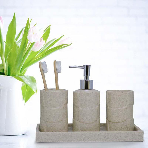 Buy Beige Polyresin Bathroom Tray Accessories & Sets from Vaaree