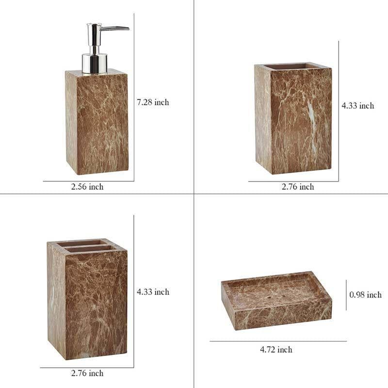 Buy Hickory Marble Effect Bathroom Set Accessories & Sets from Vaaree