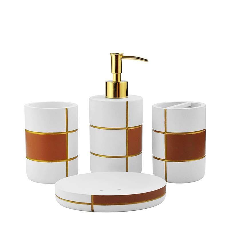 Buy Ivory & Gold Bathroom Set Accessories & Sets from Vaaree