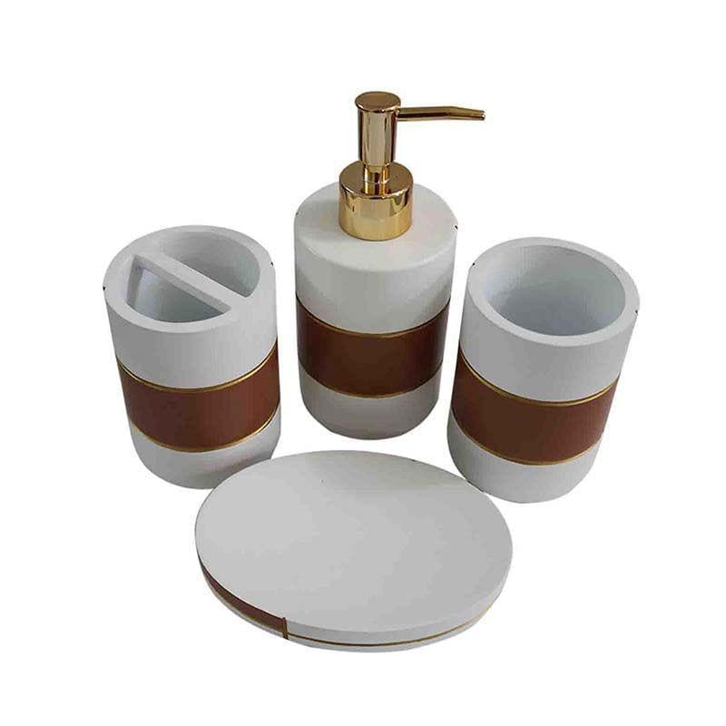 Buy Ivory & Gold Bathroom Set Accessories & Sets from Vaaree