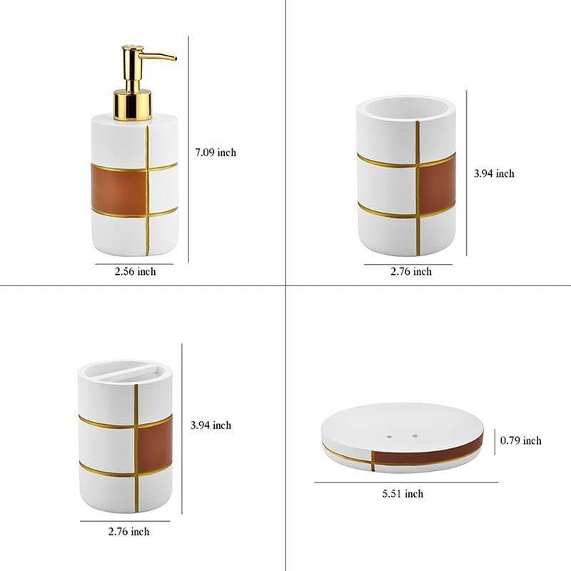 Buy Ivory & Gold Bathroom Set Accessories & Sets from Vaaree