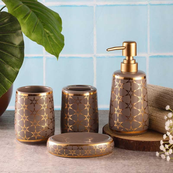 Buy Accessories & Sets - Moroccan Aura Bathroom Set - Grey at Vaaree online