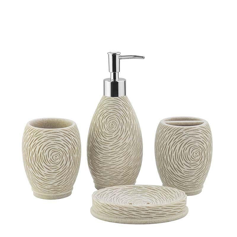 Buy Rosewood Carved Polyresin Bathroom Set Accessories & Sets from Vaaree