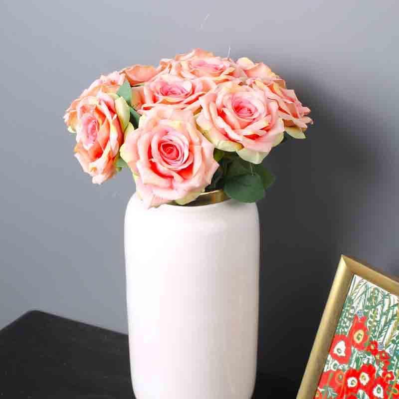 Artificial Flowers - Artificial Rose Sticks (Pink) - Set Of Six