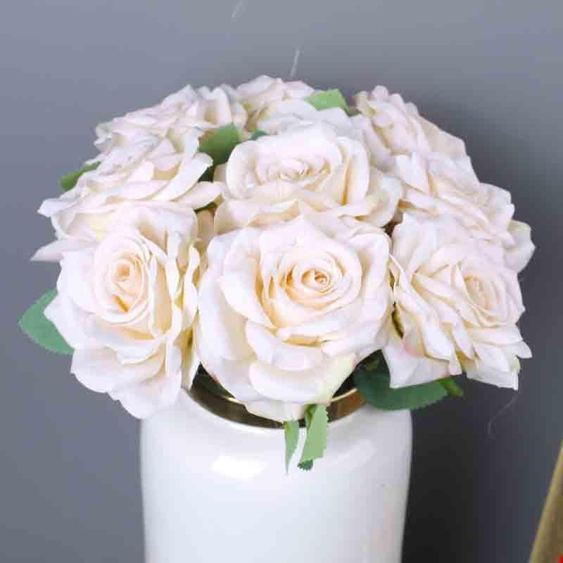 Artificial Flowers - Artificial Rose Sticks (White) - Set Of Six