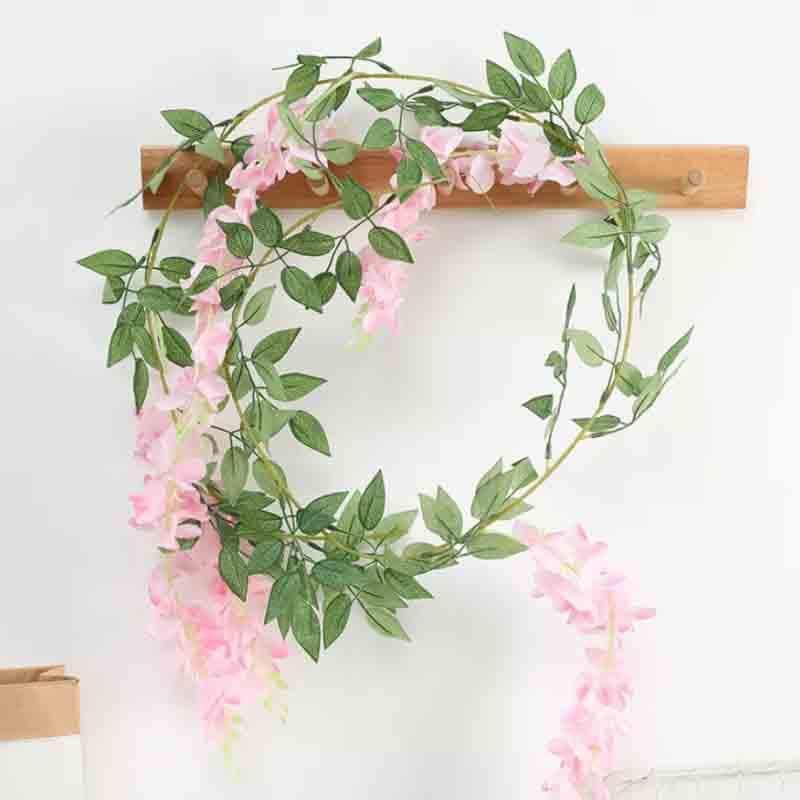 Artificial Flowers - Artificial White Wisteria Vine (Pink) - Set Of Three