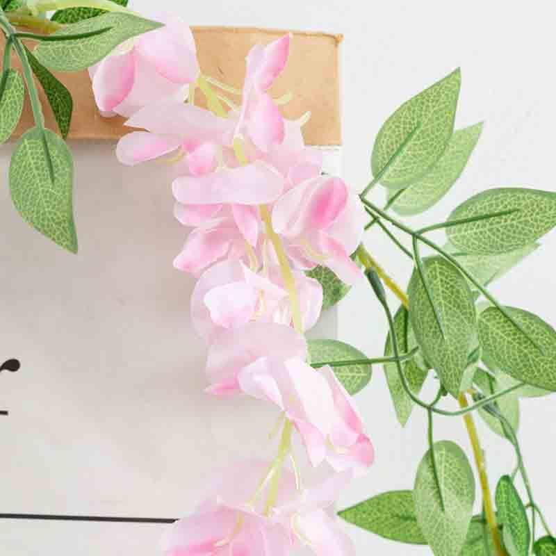 Artificial Flowers - Artificial White Wisteria Vine (Pink) - Set Of Three