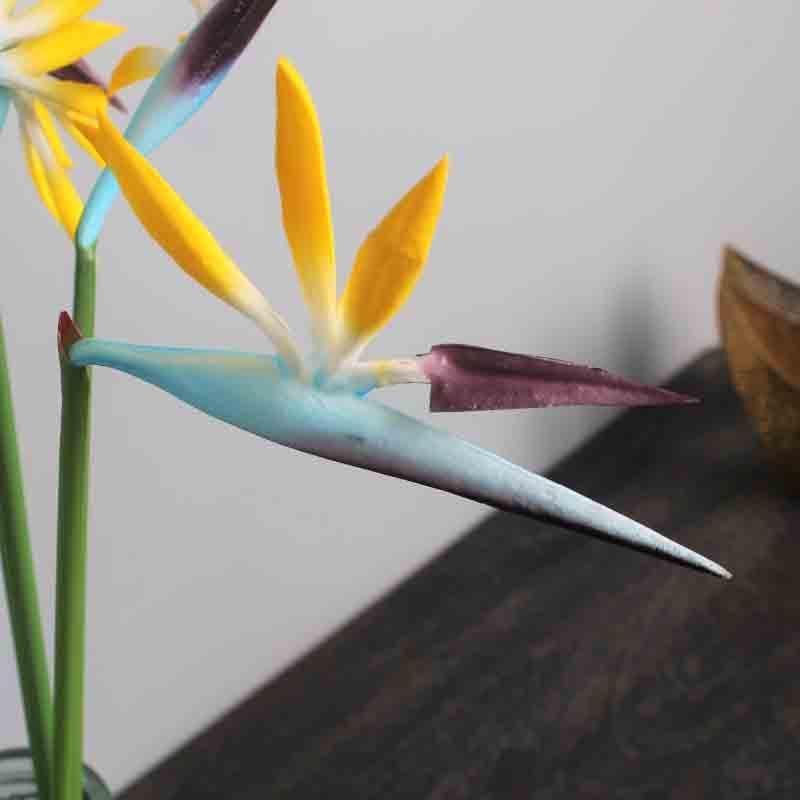Artificial Flowers - Birds Of Paradise Floral Sticks (Blue) - Set Of Six