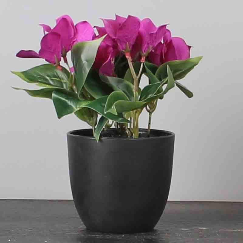 Artificial Flowers - Bogo Faux Pink Bougainvillea - Black Pot