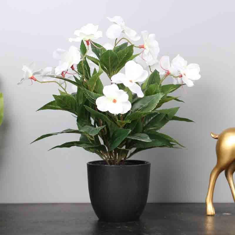 Artificial Flowers - Doh Faux Daisy Floral Pot - Blackink Vase