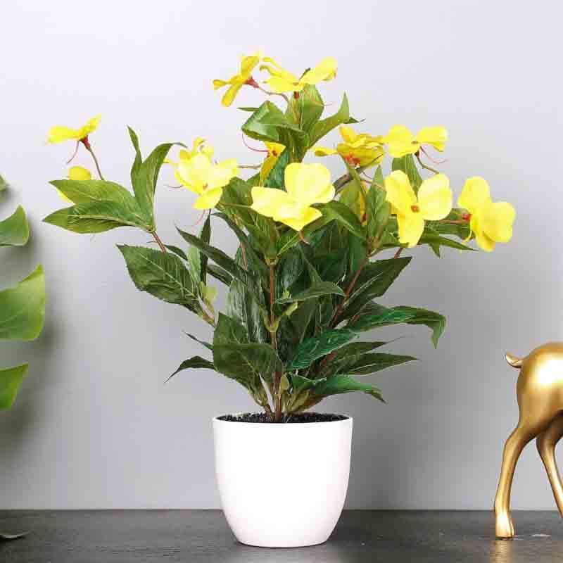 Artificial Flowers - Doh Faux Daisy Floral Pot - Ivory Vase