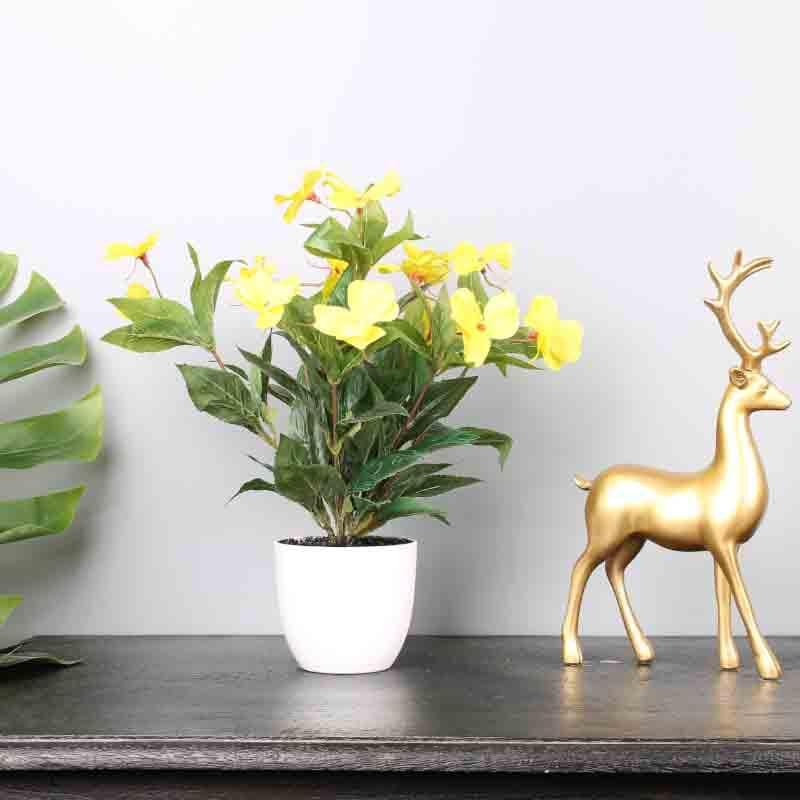 Artificial Flowers - Doh Faux Daisy Floral Pot - Ivory Vase
