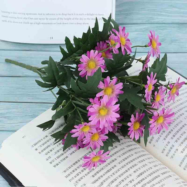 Artificial Flowers - Faux Daisy Bouquet - Purple