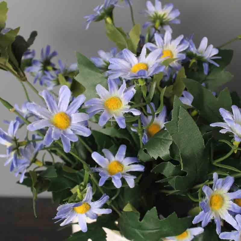 Artificial Flowers - Faux Daisy Bouquet - Sea Blue