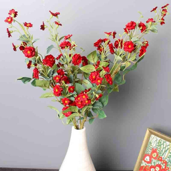Artificial Flowers - Faux Daisy Floral Stick - Amber Red