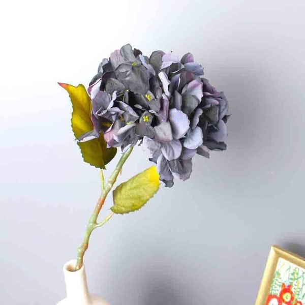 Artificial Flowers - Faux Hydrangea Floral Stick - Dark Blue