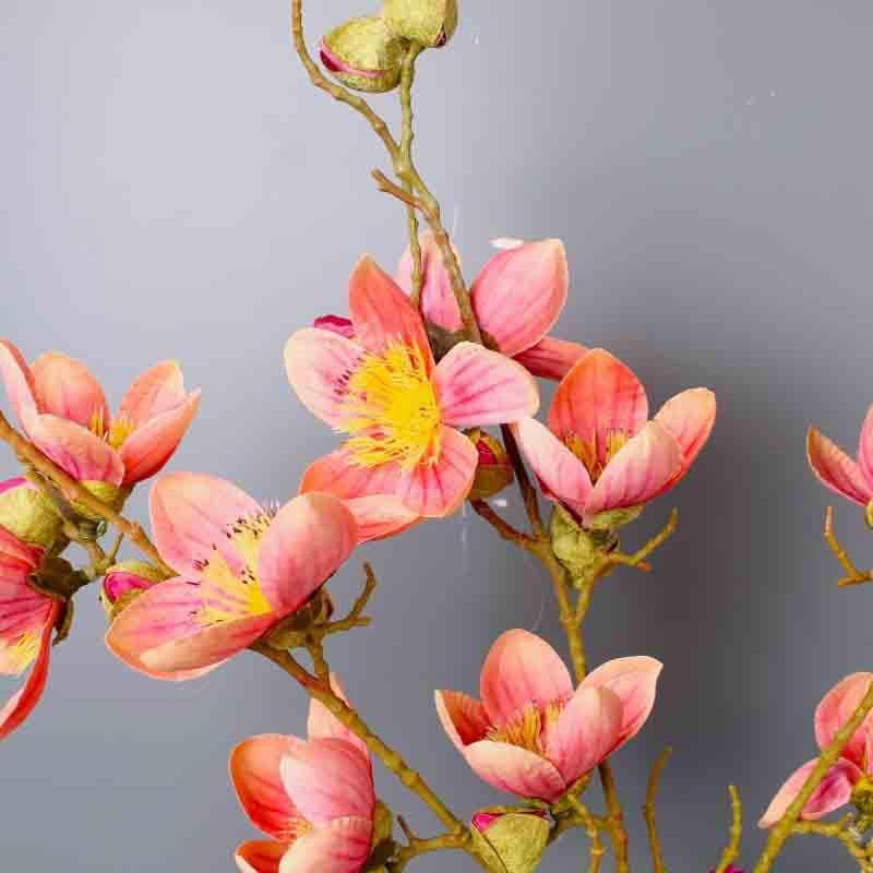 Artificial Flowers - Faux Magnolia Floral Stick - Pink
