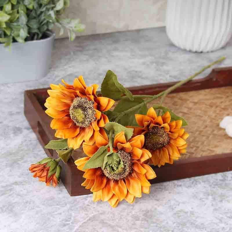 Artificial Flowers - Faux Sunflower Sticks - Set Of Three