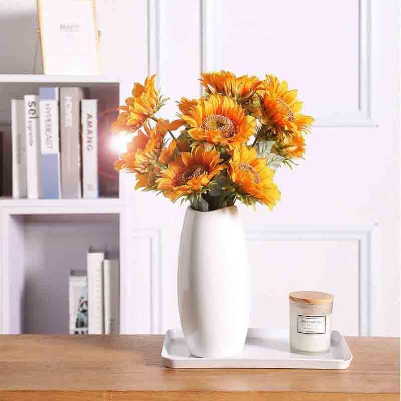 Artificial Flowers - Faux Sunflower Sticks - Set Of Three
