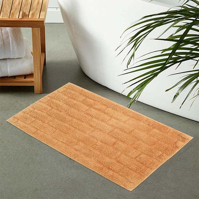 Buy Apricot Tiled Cotton Bathmat Bath Mats from Vaaree