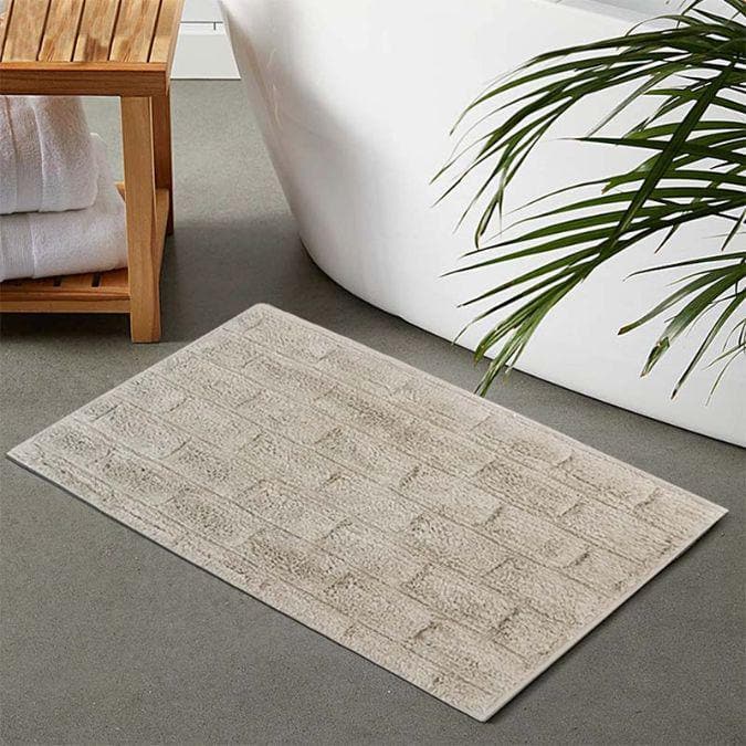 Buy Cobble Stone Tiled Cotton Bathmat Bath Mats from Vaaree