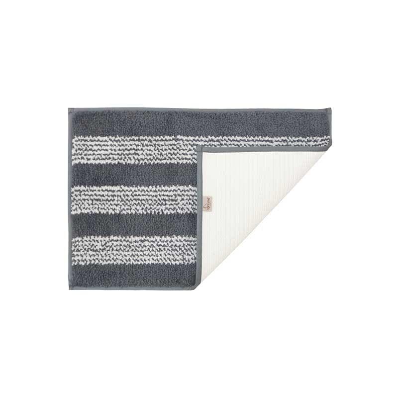 Buy Dark Grey Striped Microfiber Bathmat Bath Mats from Vaaree