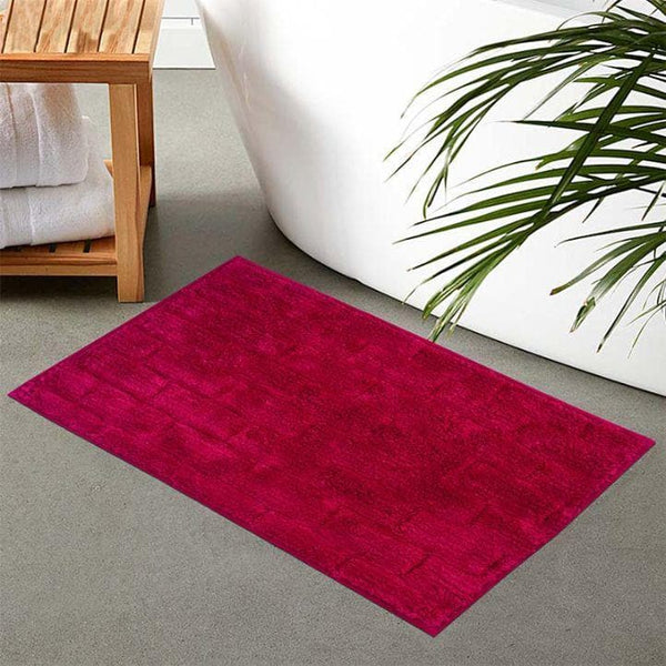 Buy Fuscia Pink Tiled Cotton Bathmat Bath Mats from Vaaree