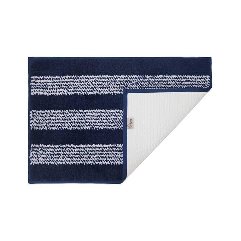 Buy Navy Blue Striped Microfiber Bathmat Bath Mats from Vaaree