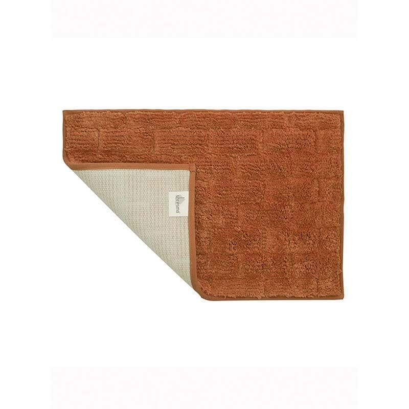 Buy Tan OrangeTiled Cotton Bathmat Bath Mats from Vaaree