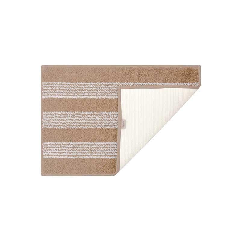 Buy Taupe Striped Microfiber Bathmat Bath Mats from Vaaree