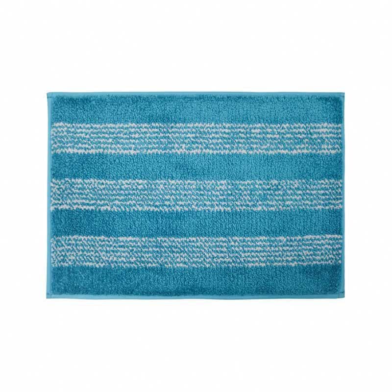 Buy Teal Blue Striped Microfiber Bathmat Bath Mats from Vaaree