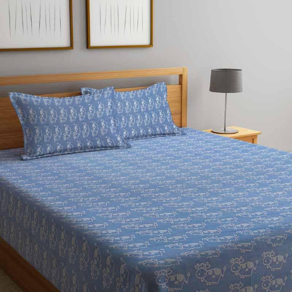 Buy Boo-Moo Bedcover - Blue Bedcovers from Vaaree