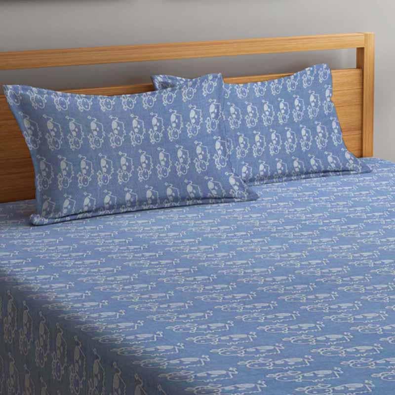 Buy Boo-Moo Bedcover - Blue Bedcovers from Vaaree