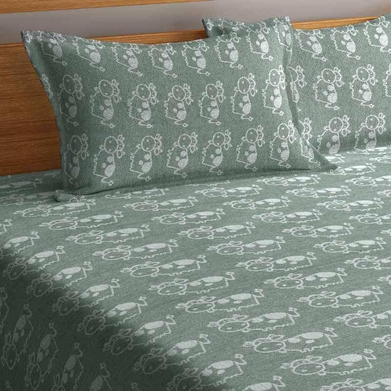 Buy Boo-Moo Bedcover - Green Bedcovers from Vaaree