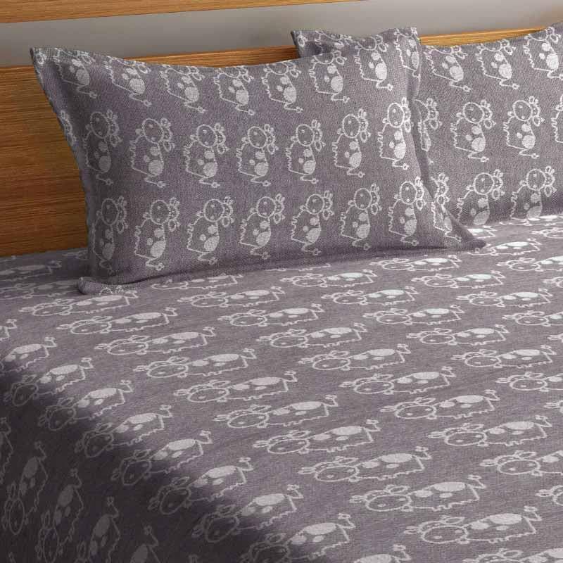 Buy Boo-Moo Bedcover - Grey Bedcovers from Vaaree