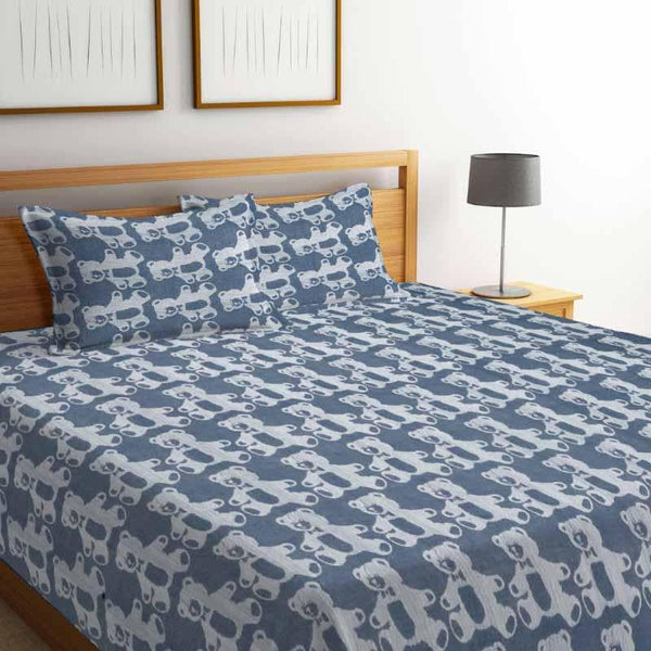 Buy Bruno Grizz Bedcover - Blue Bedcovers from Vaaree