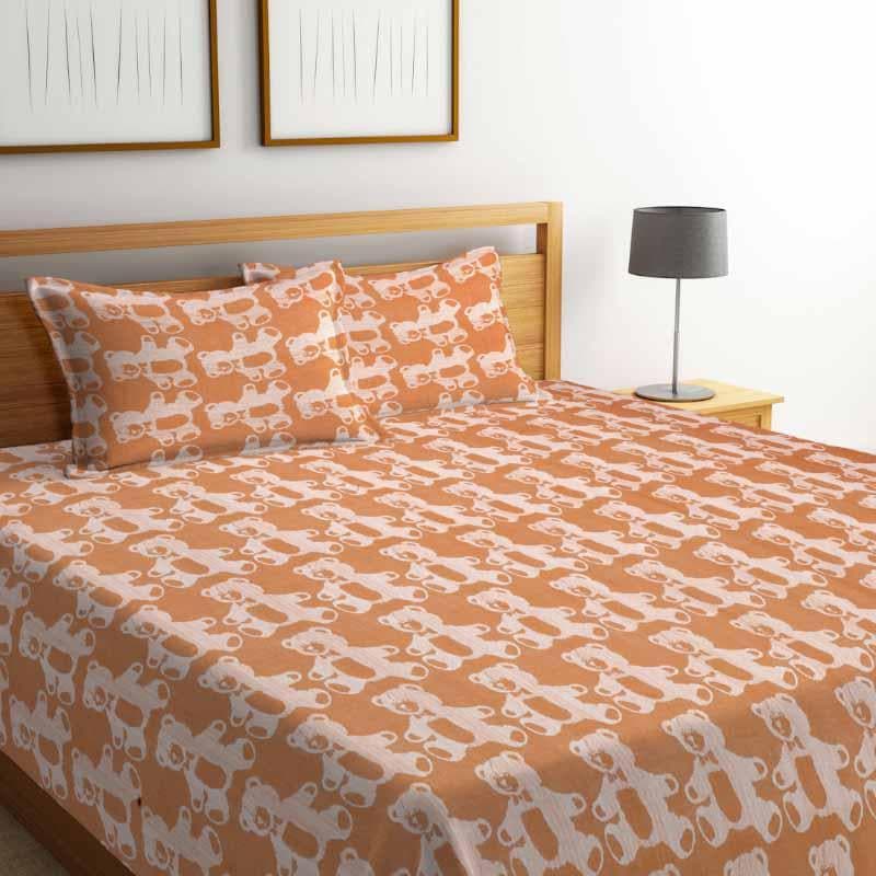 Buy Bruno Grizz Bedcover - Orange Bedcovers from Vaaree