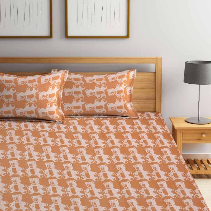 Buy Bruno Grizz Bedcover - Orange Bedcovers from Vaaree