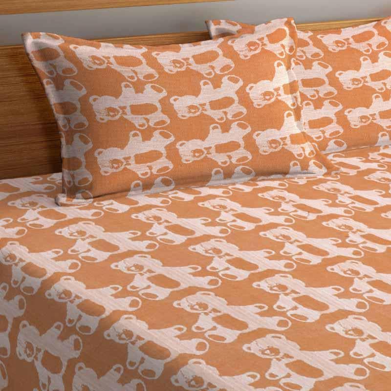 Buy Bruno Grizz Bedcover - Orange Bedcovers from Vaaree