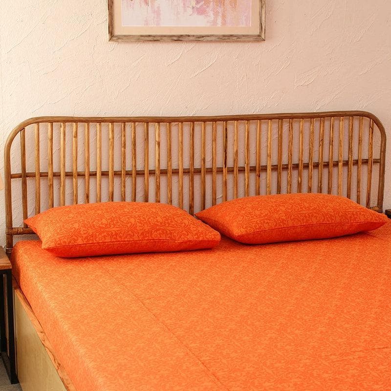 Buy Floral Mesh Bedcover Set- Rust Bedcovers from Vaaree