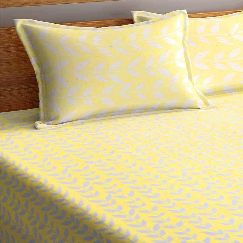 Buy Foliole Bedcover - Yellow Bedcovers from Vaaree