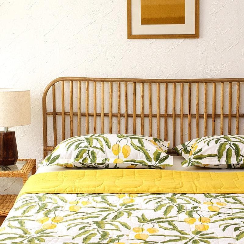 Buy Bedcovers - Lambent Lemons Bedcover- Yellow at Vaaree online