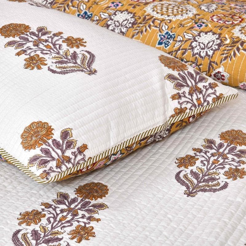 Buy Marianna Quilted Bedcover- Yellow Bedcovers from Vaaree