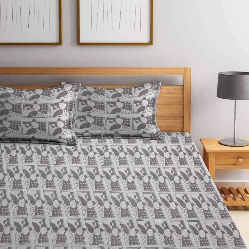 Buy Mariposa Bedcover - Grey Bedcovers from Vaaree