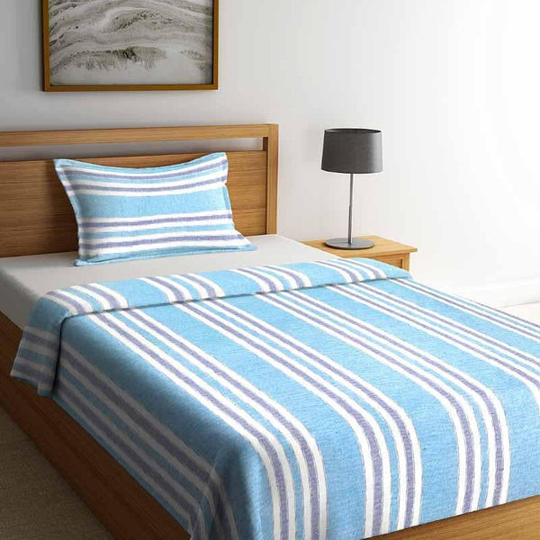 Buy Bedcovers - Parallel Stroke Bedcover - Blue at Vaaree online