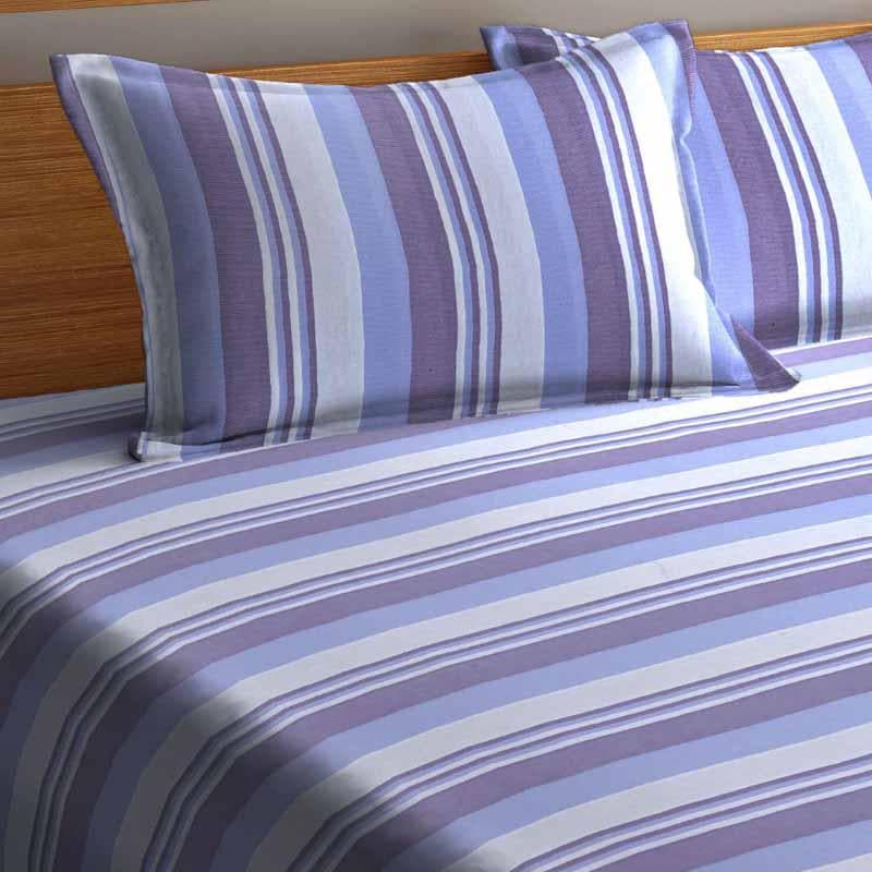 Buy Parallel Stroke Bedcover - Purple/Blue Bedcovers from Vaaree