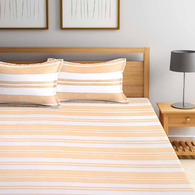 Buy Parallel Stroke Bedcover - Yellow Bedcovers from Vaaree