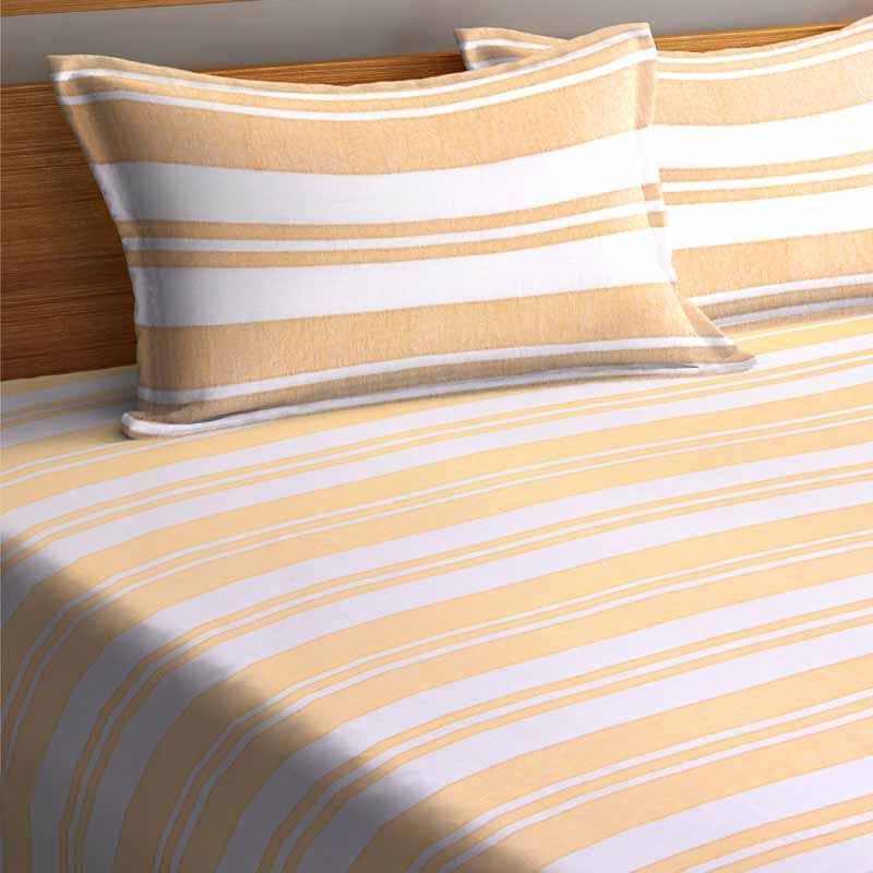 Buy Parallel Stroke Bedcover - Yellow Bedcovers from Vaaree