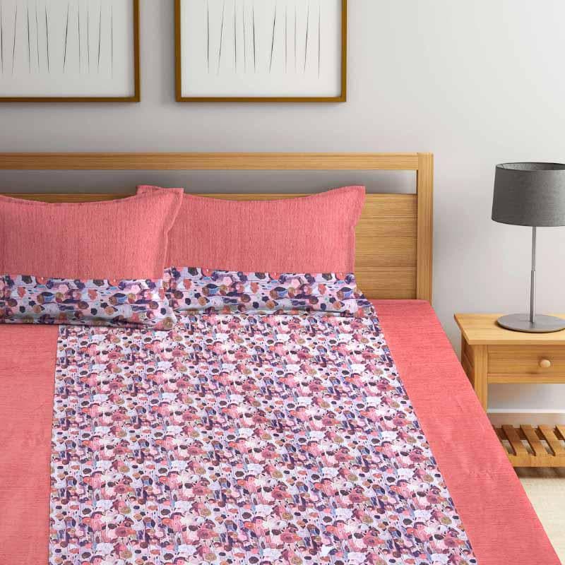 Buy Pinky Florets Bedcover Bedcovers from Vaaree