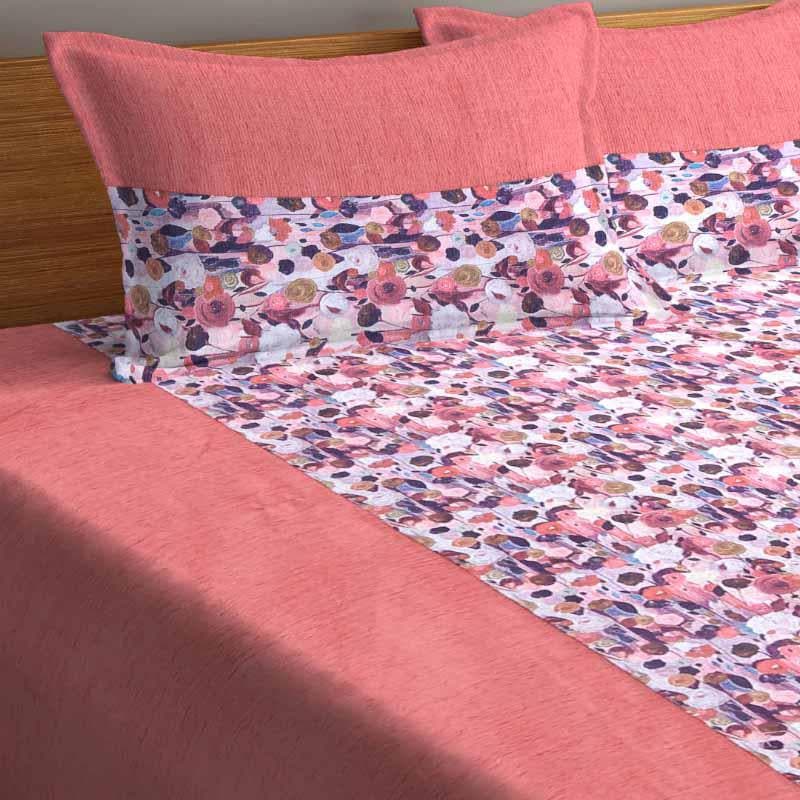 Buy Pinky Florets Bedcover Bedcovers from Vaaree